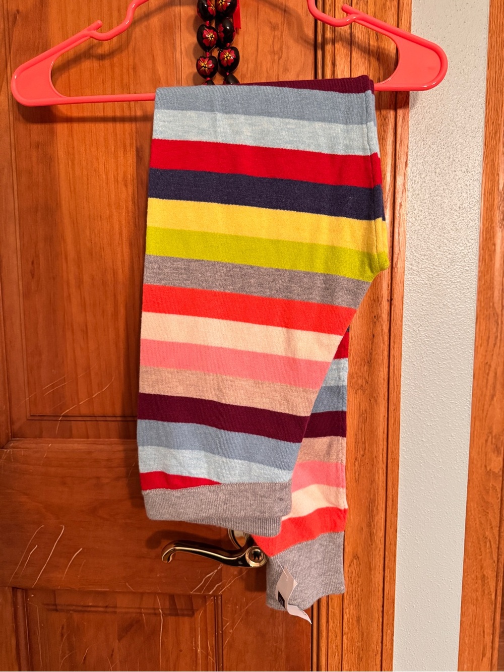 GAP Girls Multicolor Striped Leggings - Red, Pink, Blue, Yellow, Gray